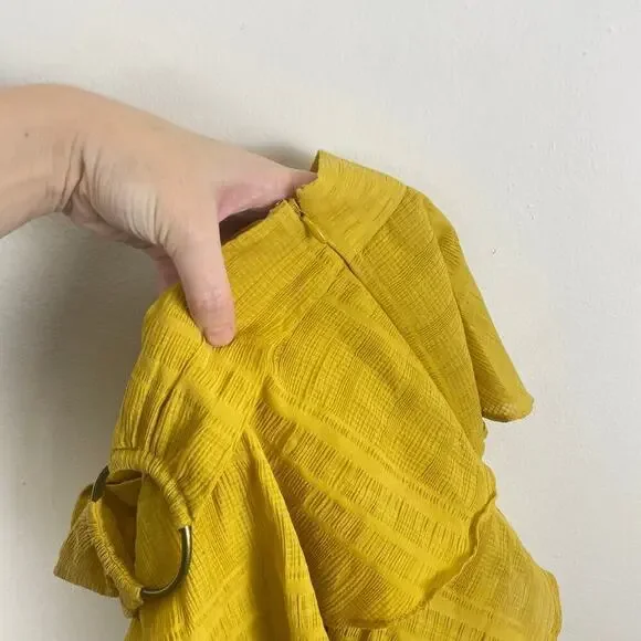 Tularosa Tiered Mini Skirt With Ring Design Yellow Size Small - Picture 7 of 8